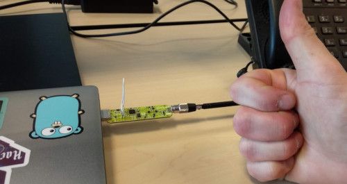 Enable bootloader mode on the YARD Stick One using a paperclip