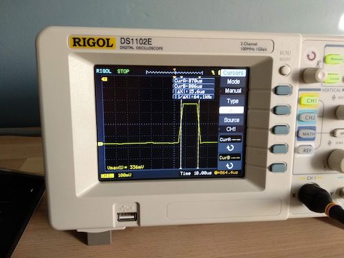 Inspecting length of the shortest pulse using a oscilloscope