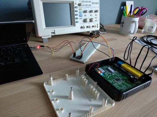 Connecting the serial interface to the laptop using a logic level converter