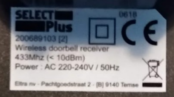 Select Plus doorbell sticker